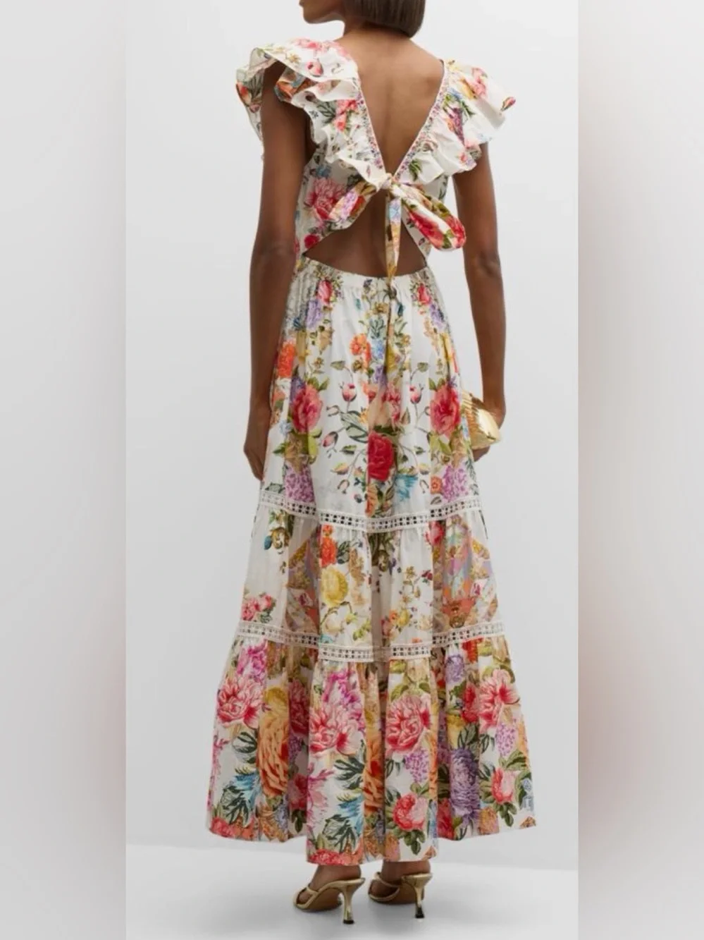 Camilla Tiered Organic Cotton Maxi Dress – Size Small - Picture 2 of 13
